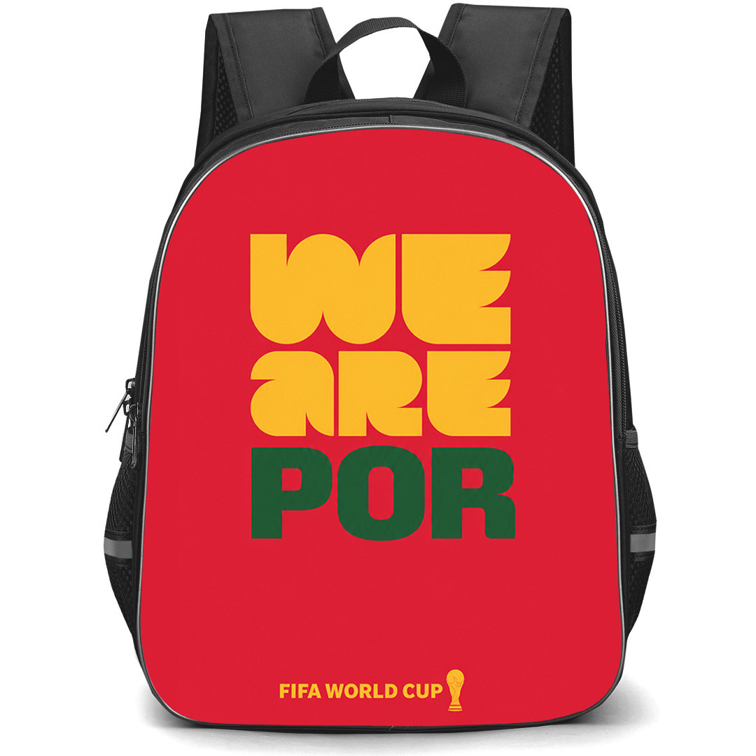 FIFA World Cup 2026 Portugal Backpack School Bag StudentPack - FIFA World Cup 2026 Portugal Slogan Minimalist Poster