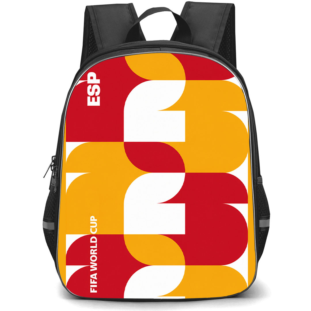 FIFA World Cup 2026 Spain Backpack School Bag StudentPack - FIFA World Cup 2026 Spain Retro Geometry Poster