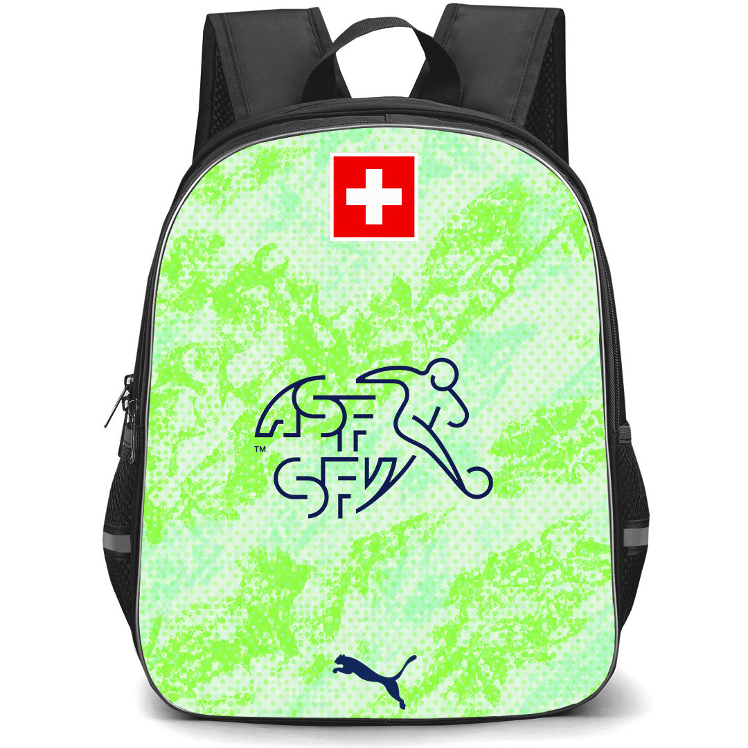 Fifa World Cup 2026 Switzerland Backpack School Bag StudentPack - Fifa World Cup 2026 Switzerland Away Flag Design Pattern