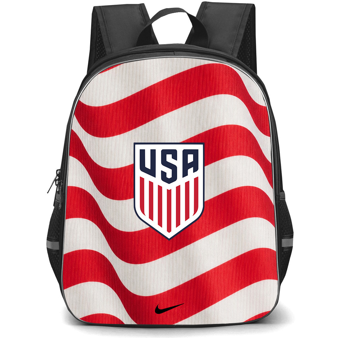 Fifa World Cup 2026 USA Backpack School Bag StudentPack - Fifa World Cup 2026 USA Home Flag Design Pattern
