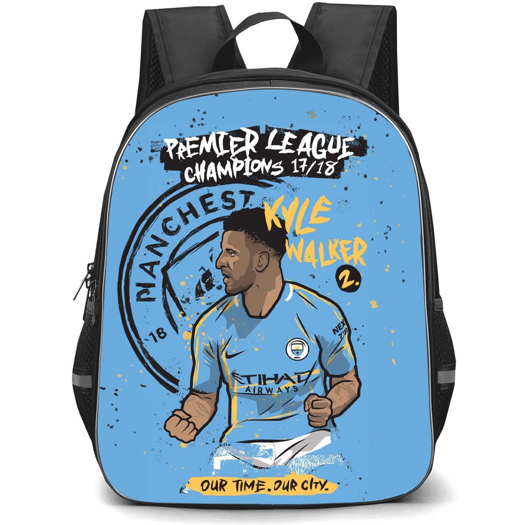 Kyle Walker Backpack StudentPack - Kyle Walker Manchester City F.C. Premier League Champion 2017-18 Illustration