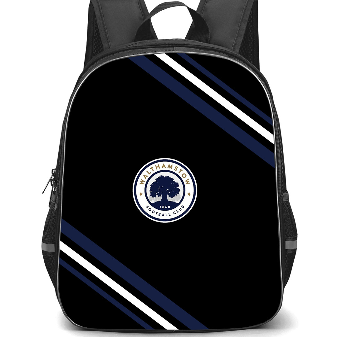 Walthamstow Football Club Backpack School Bag StudentPack - Walthamstow Football Club Large Logo With Stripe