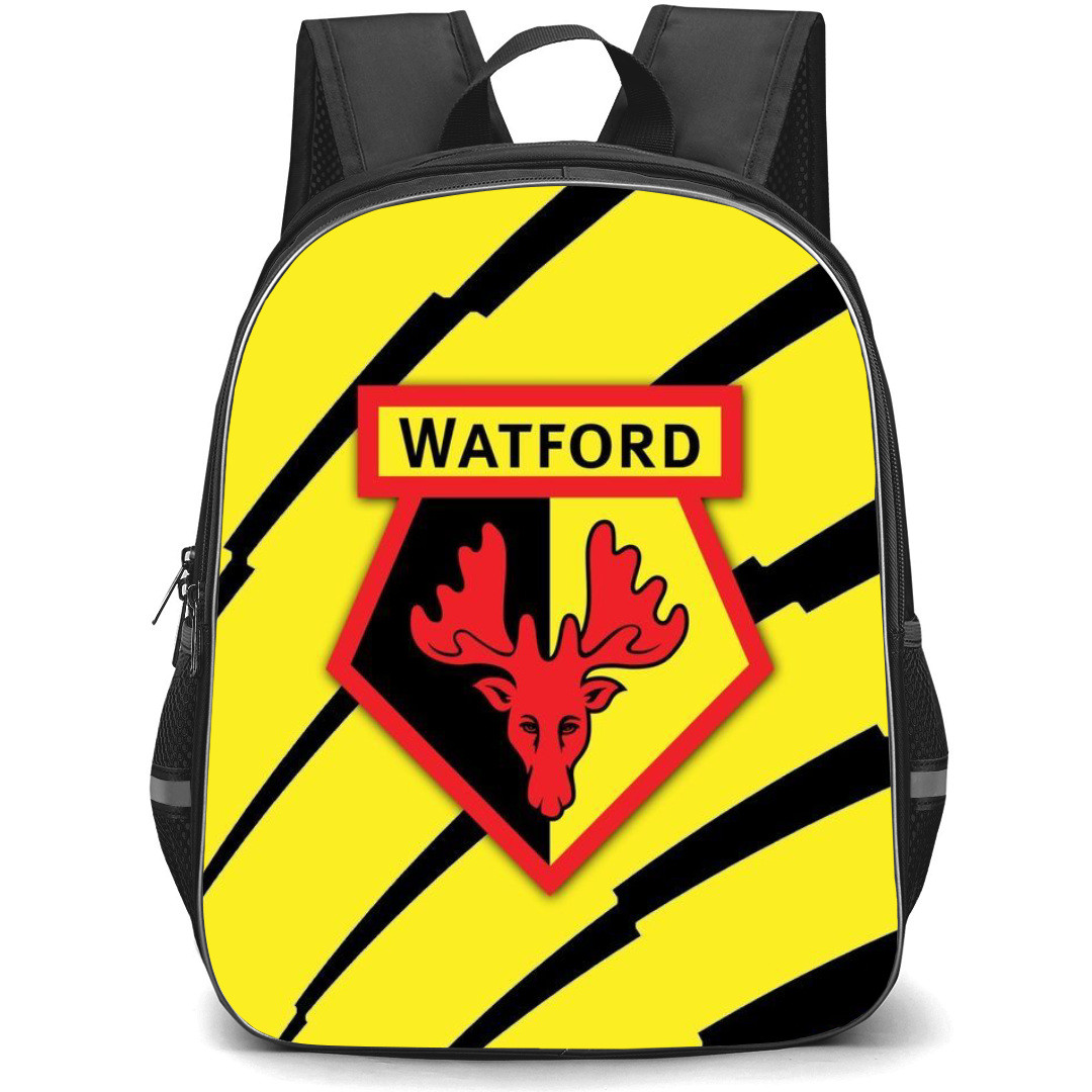 Watford F.C. Backpack StudentPack - Watford F.C. Logo On Black Stripe Yellow Background