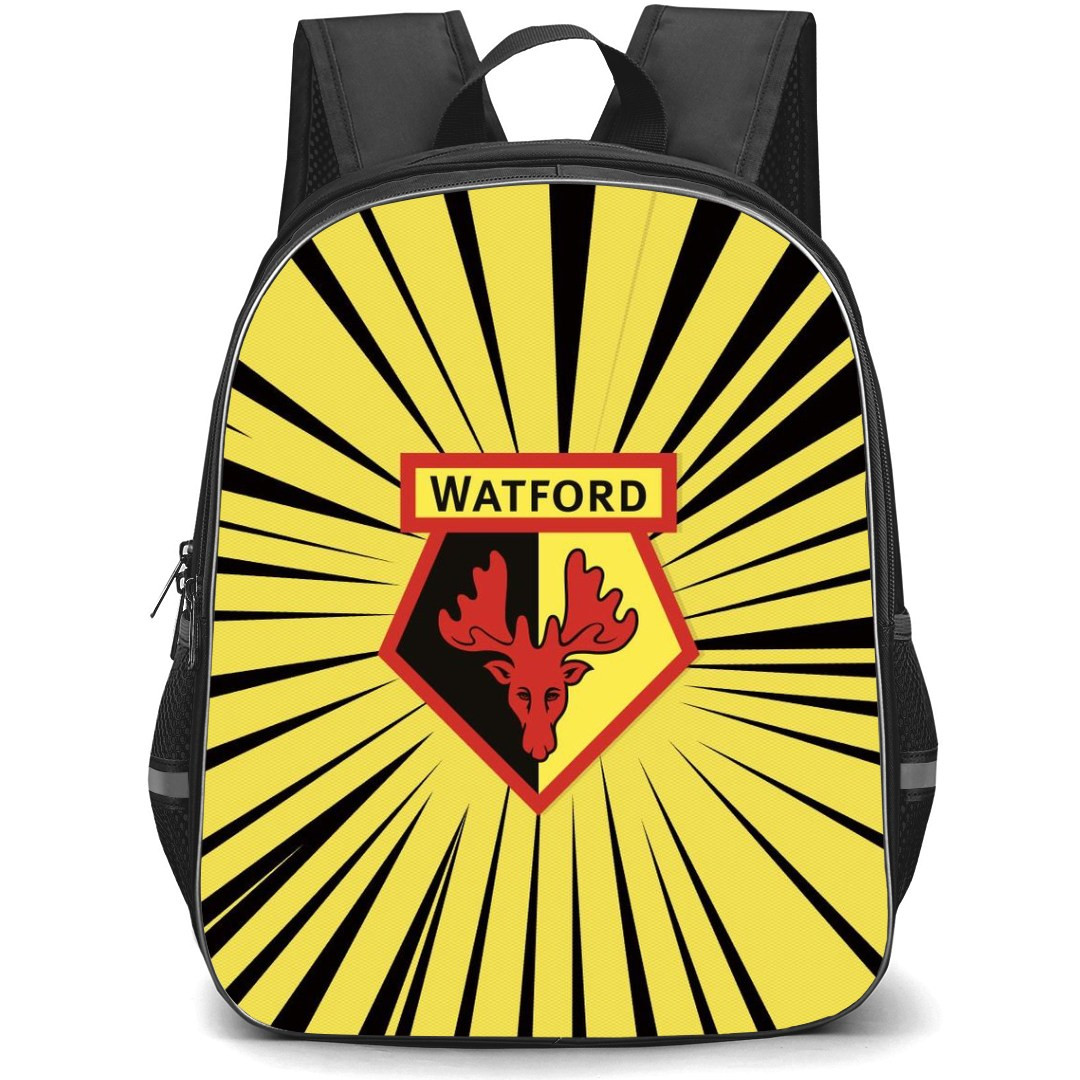 Watford F.C. Backpack StudentPack - Watford F.C. Logo On Yellow Black Ray Background