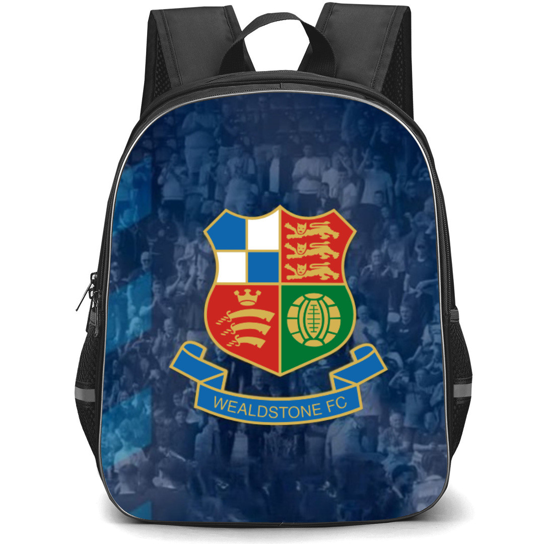 National League Wealdstone Backpack School Bag StudentPack - Large Logo In Crowd Blue Background