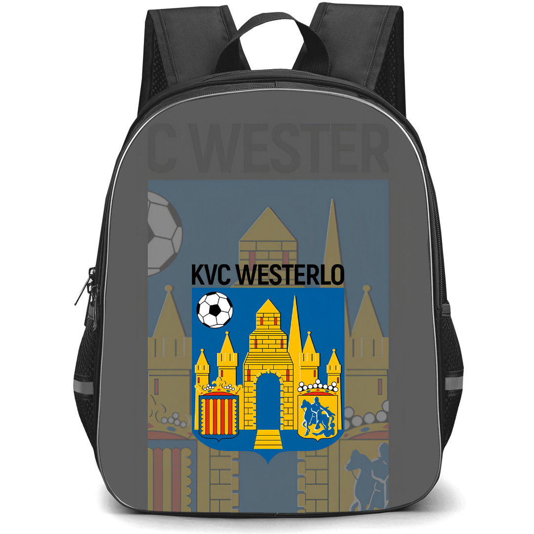 KVC Westerlo Backpack School Bag StudentPack - Logo Overlay In Gray Background Football Club