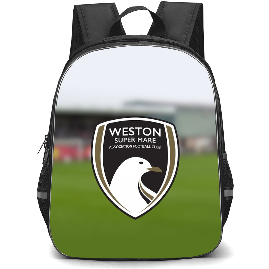 Weston Super Mare Backpack School Bag StudentPack - Logo In Field Blur Background Football Club