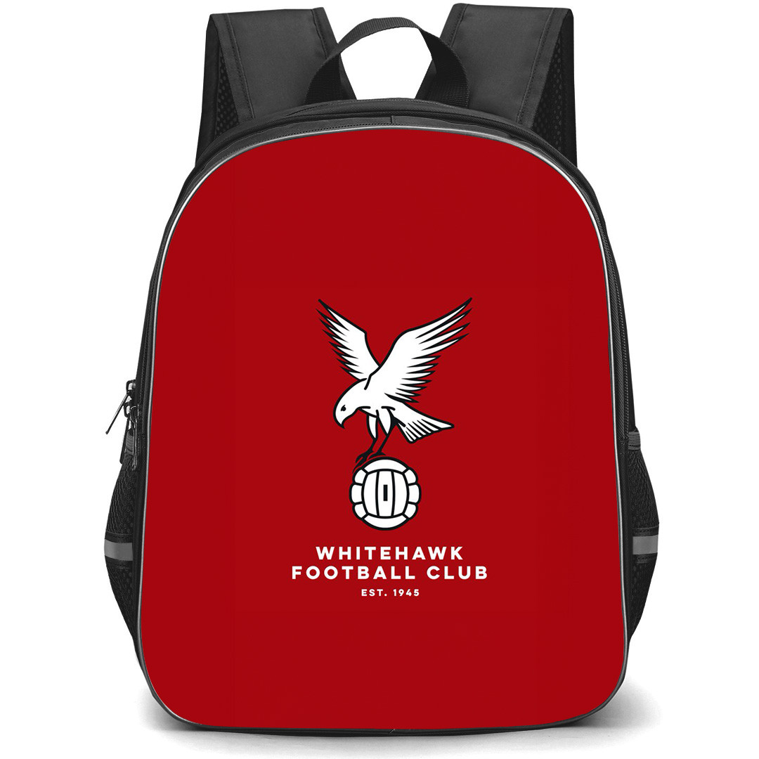 Whitehawk Football Club Backpack School Bag StudentPack - Whitehawk Football Club Logo with Red Background