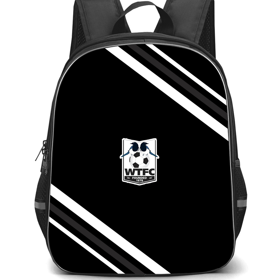 Wimborne Town Football Club Backpack School Bag StudentPack - Wimborne Town Football Club Large Logo With Stripe
