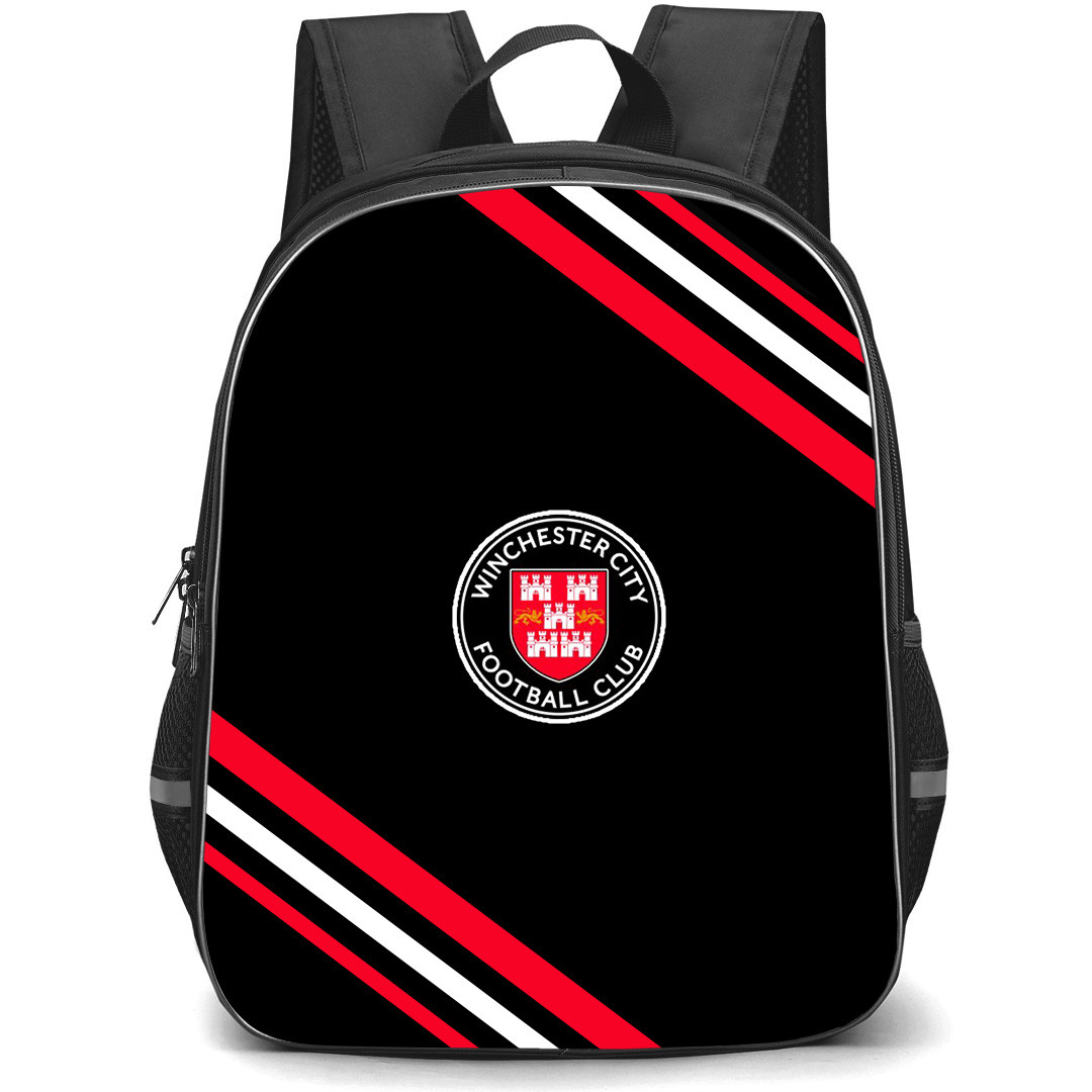 Winchester City Football Club Backpack School Bag StudentPack - Winchester City Football Club Large Logo With Stripe