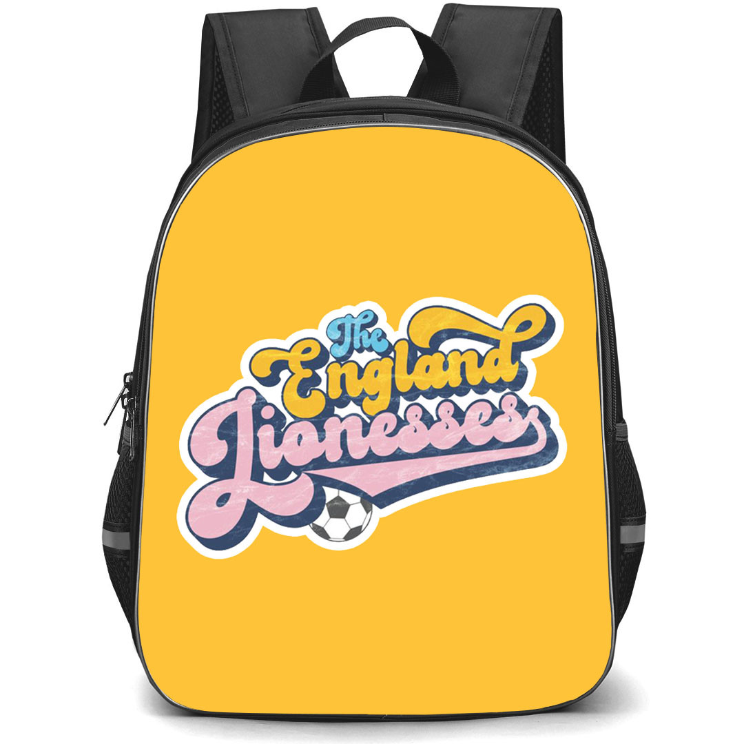 England Women's National Football Team Euro 25 Backpack StudentPack - Euro 25 The Lionesses Pastel Logo On Orange Background
