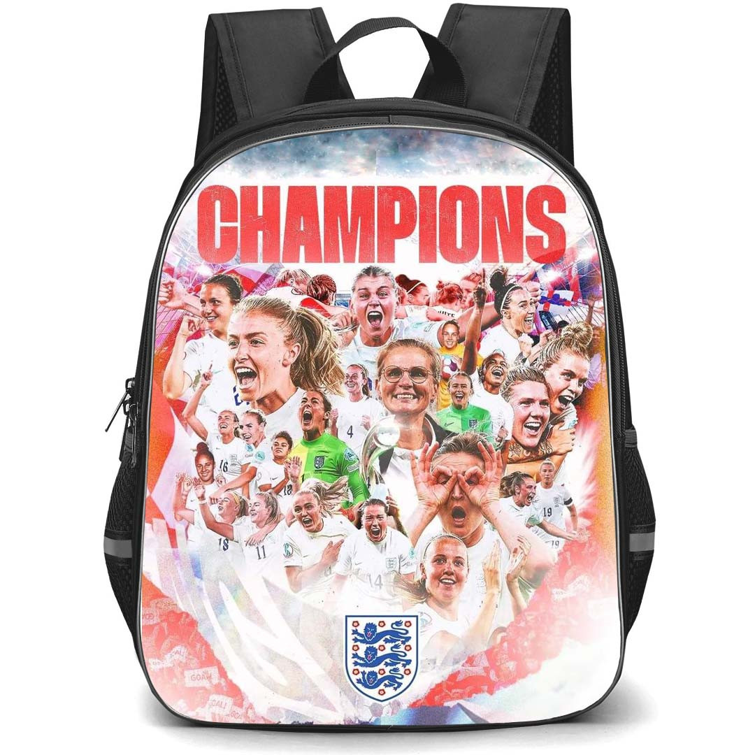 England Women's National Football Team Backpack StudentPack - England Women's National Football Team UEFA Champions 2022 Poster