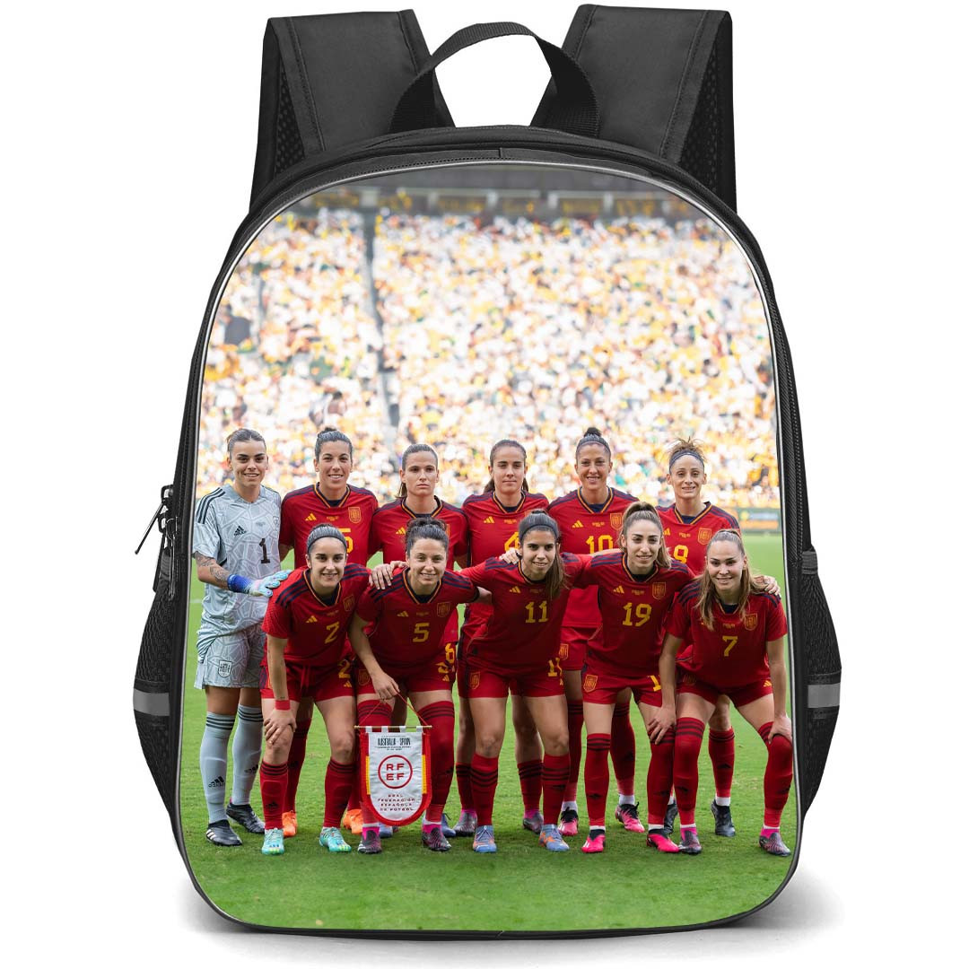 Spain Women's National Football Team Backpack StudentPack - Spain Women's National Football Team Group Portrait Poster