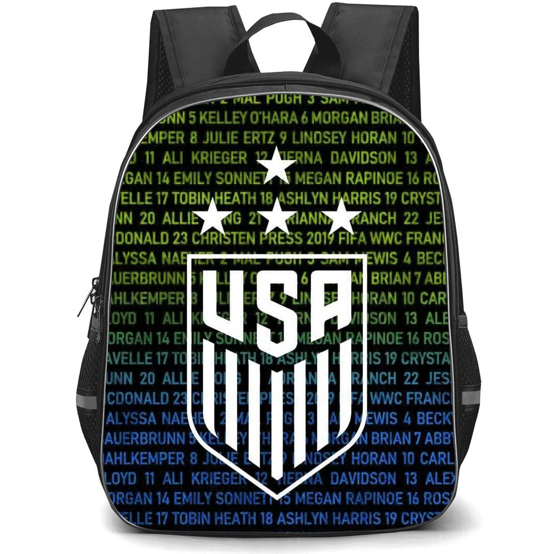 United States Women's National Football Team Backpack StudentPack - United States Women's National Football Team Logo On Word Art