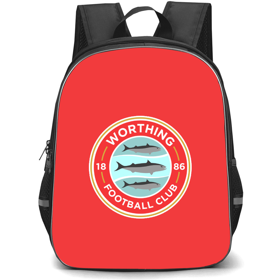 Worthing Backpack School Bag StudentPack - Large Logo In Peach Background Football Club