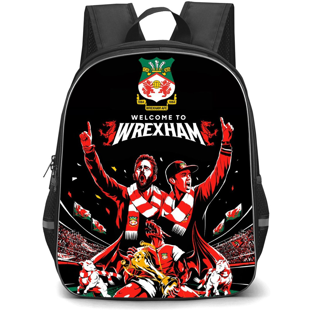 Wrexham Backpack StudentPack - Wrexham Illustration Welcome To Wrexham Black Background