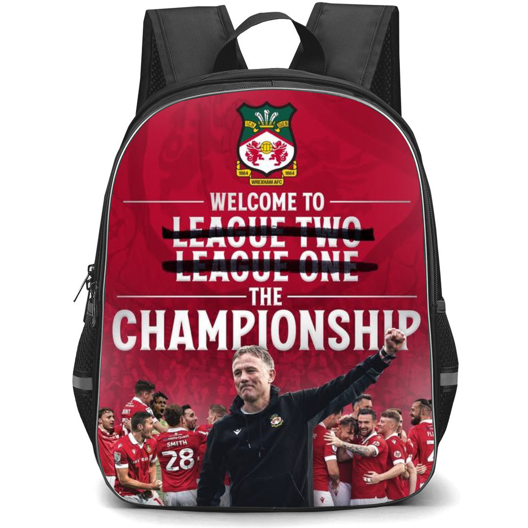 Wrexham Backpack StudentPack - Wrexham Welcome To The Championship Red Background