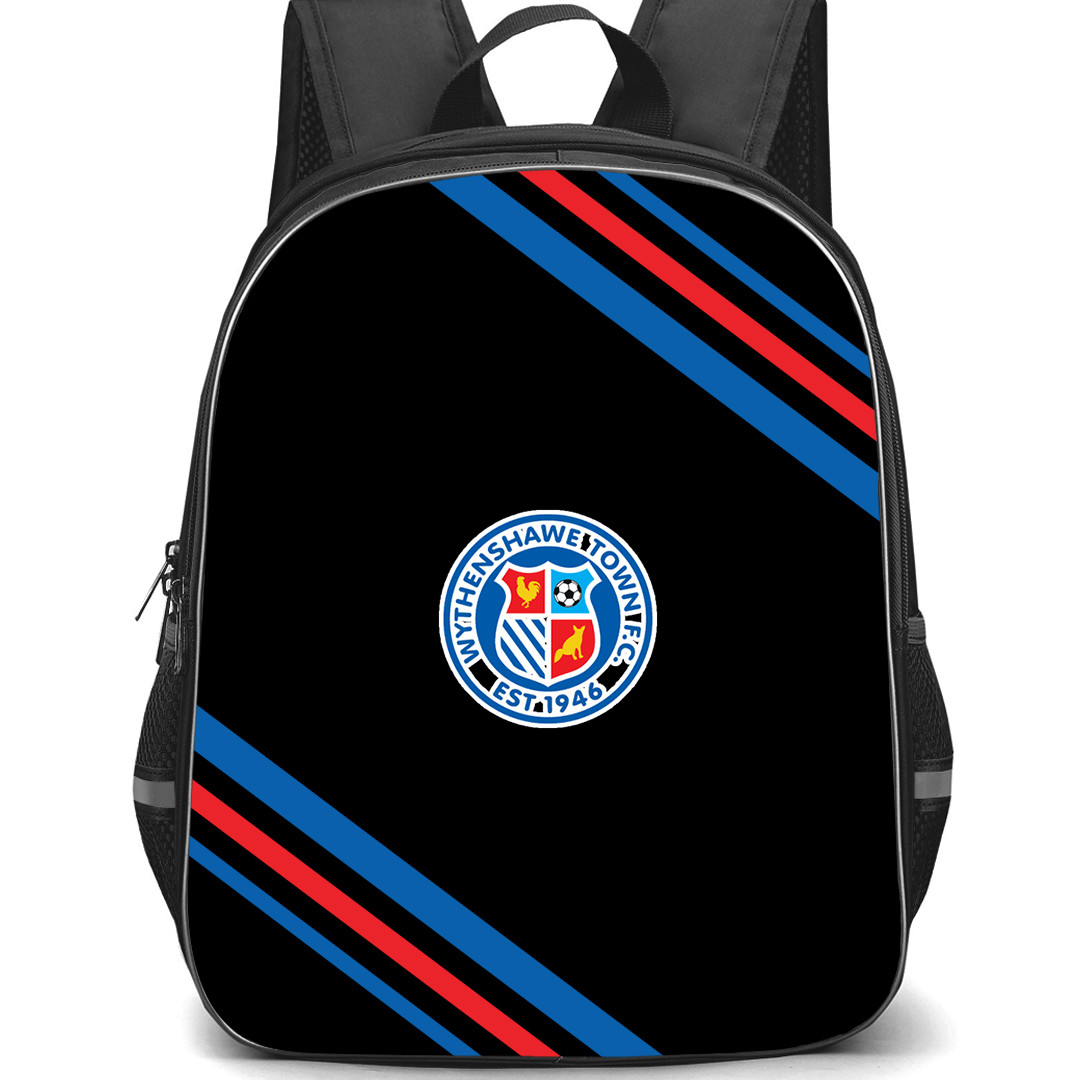 Wythenshawe Town Football Club Backpack School Bag StudentPack - Wythenshawe Town Football Club Large Logo With Stripe