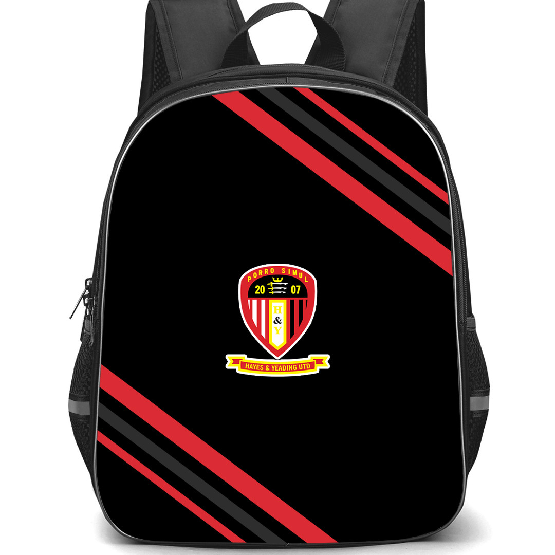 Hayes & Yeading United Football Club Backpack School Bag StudentPack - Hayes & Yeading United Football Club Large Logo With Stripe