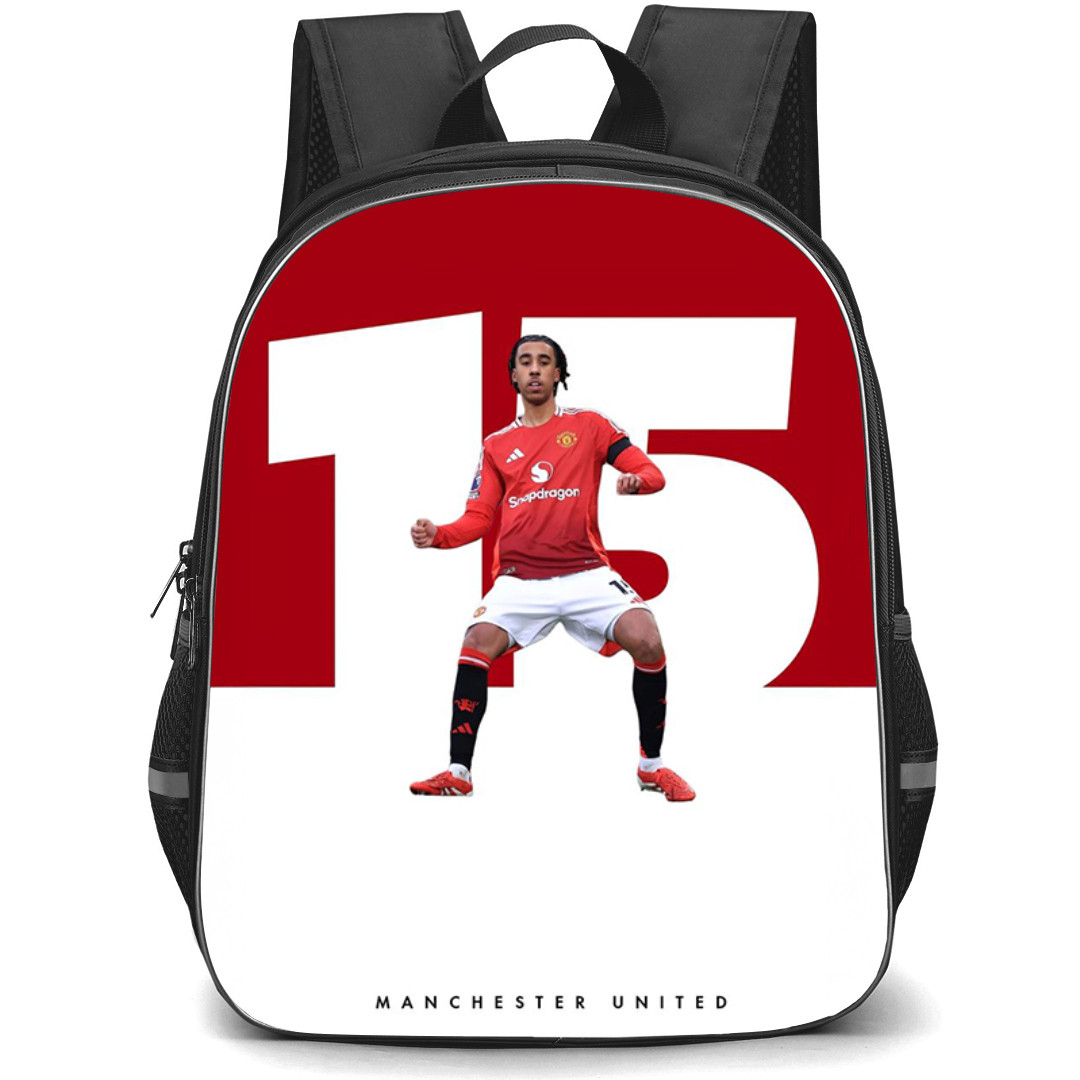 Leny Yoro Backpack StudentPack - Leny Yoro 15 Manchester United On White Red Background