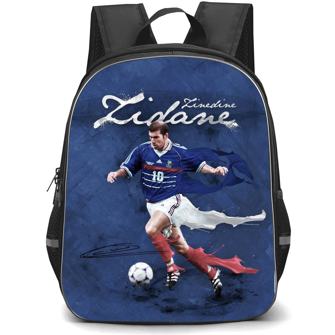 Zinedine Zidane Backpack StudentPack - Zinedine Zidane Dribbling With Ball Paint Splash