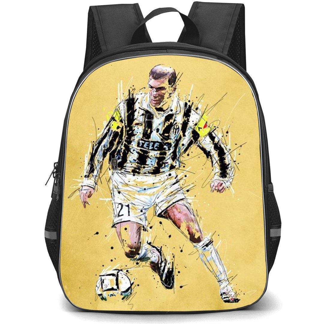 Zinedine Zidane Backpack StudentPack - Zinedine Zidane Dribble Scribble Art Poster