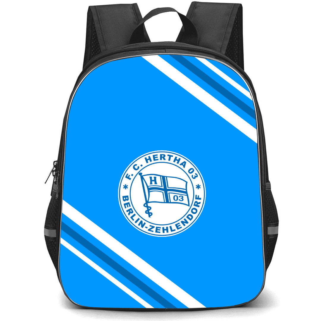 Hertha Zehlendorf Football Club Backpack School Bag StudentPack - Large Logo With Stripe