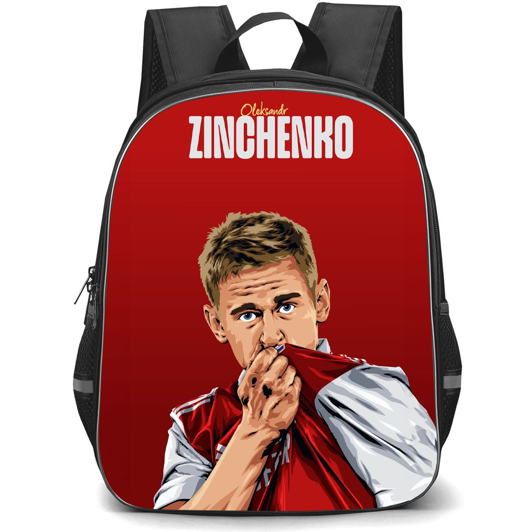 Oleksandr Zinchenko Backpack StudentPack - Oleksandr Zinchenko Arsenal F.C. Kissing Jersey Illustration Poster