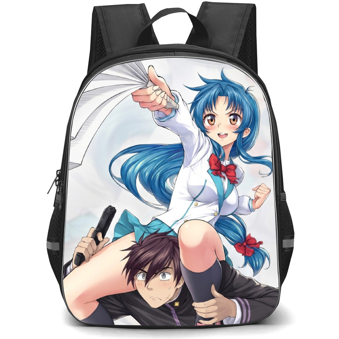 Full Metal Panic Backpack School Bag StudentPack - Sousuke Sagara And Kaname Chidori Carry Pointing Poster