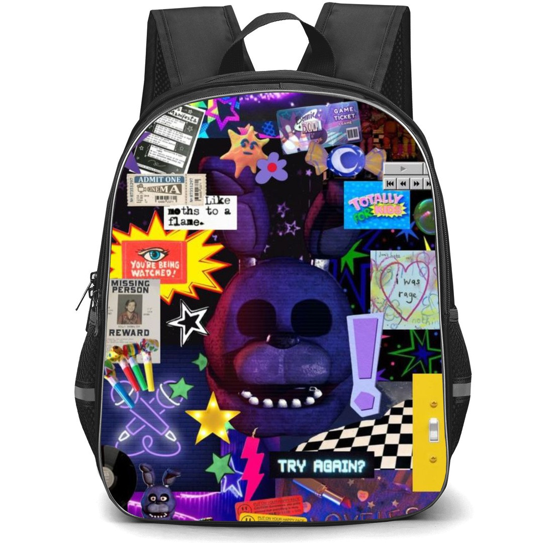 Five Nights At Freddys Bonnie School Backpack StudentPack - Bonnie Collage Try Again