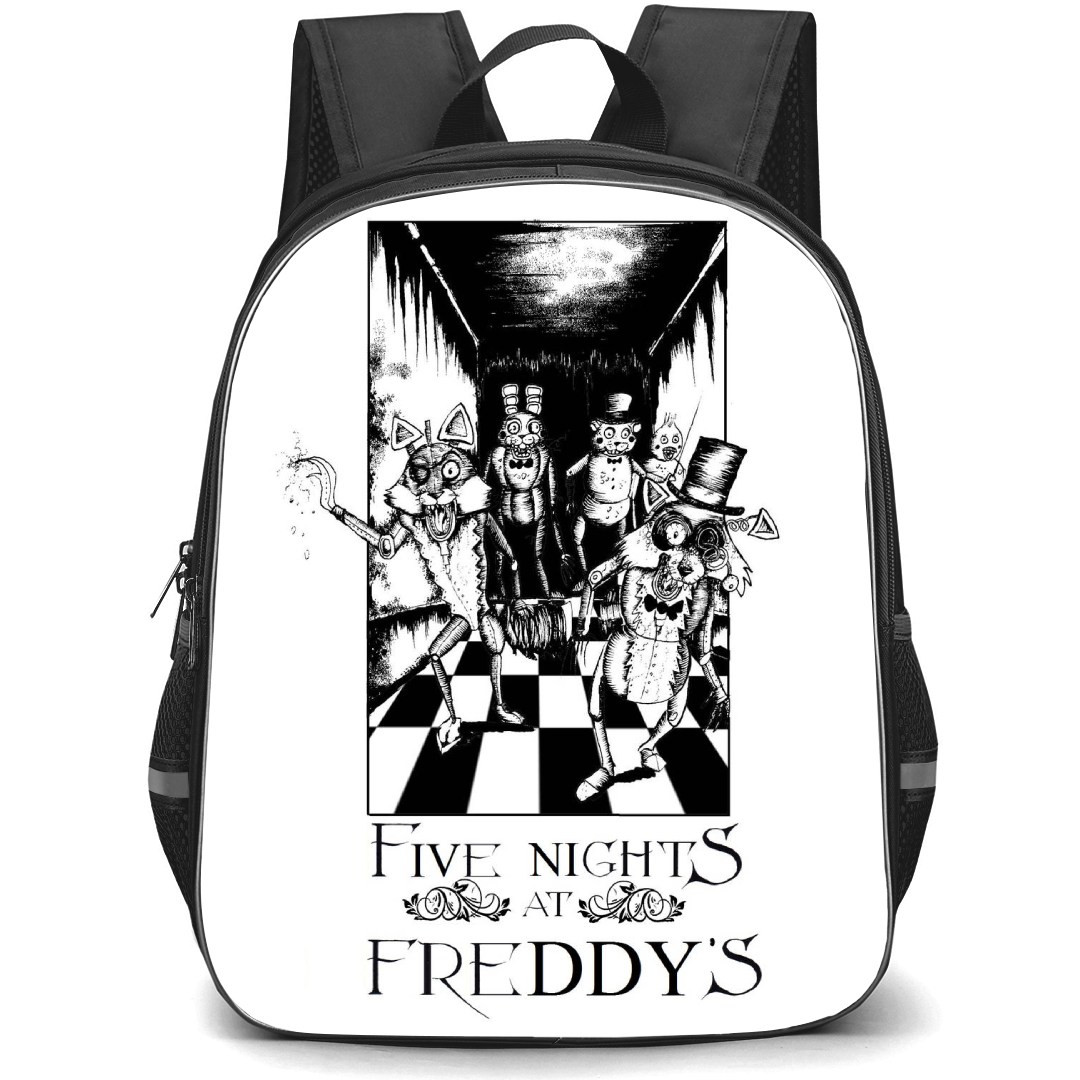 Five Nights At Freddys School Backpack StudentPack - Characters Grayscale