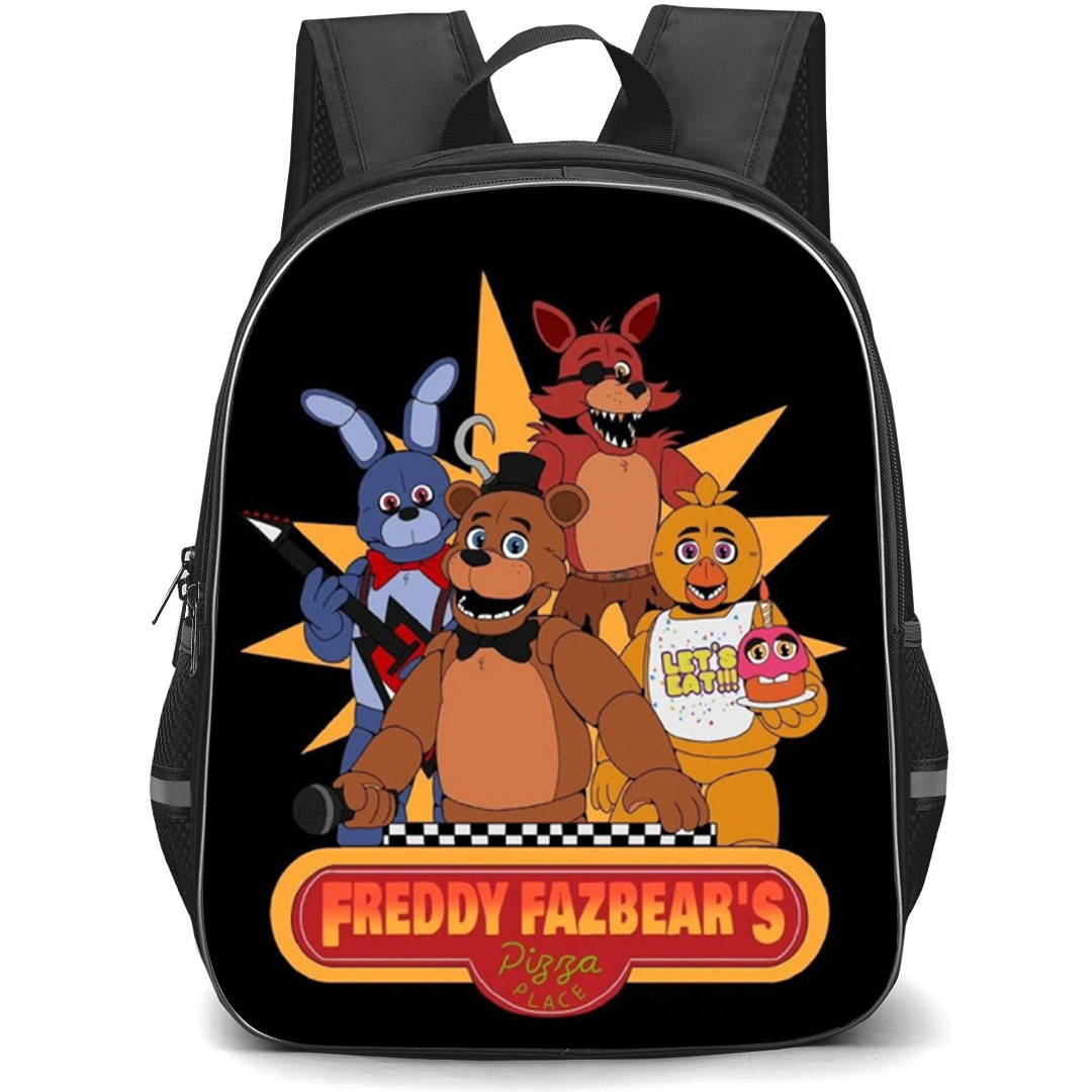 Five Nights At Freddys Backpack School Bag StudentPack - Five Nights At Freddys Characters Smiling Comic Art Poster