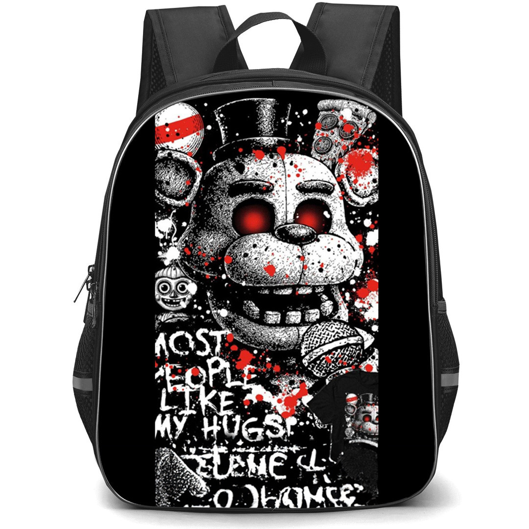 Five Nights At Freddys Backpack School Bag StudentPack - Five Nights At Freddys Characters Splatter Art Collage