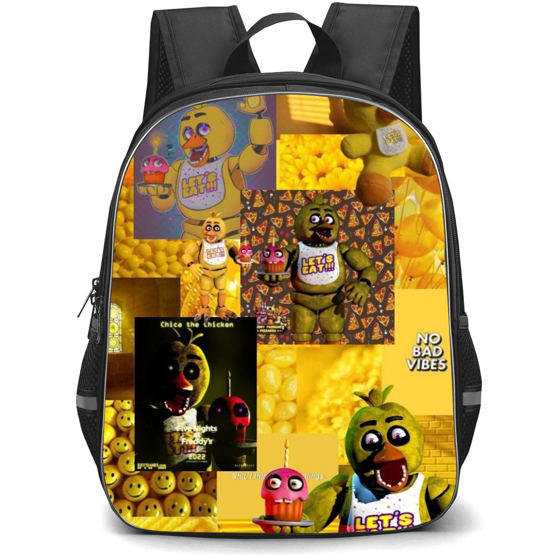Five Nights At Freddys Chica School Backpack StudentPack - Chica Collage Let's Eat