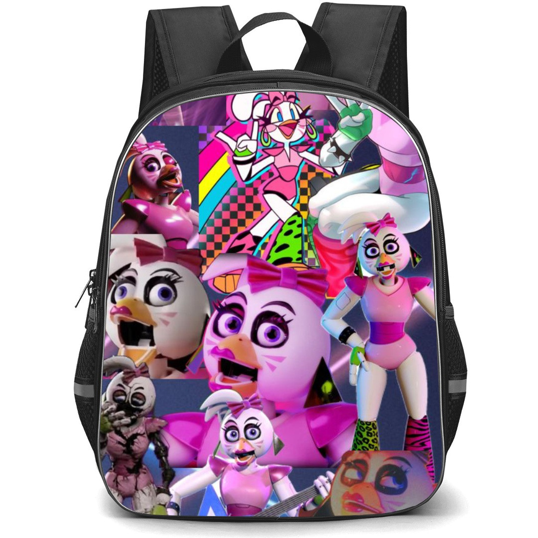 Five Nights At Freddys Chica School Backpack StudentPack - Glamrock Chica Collage