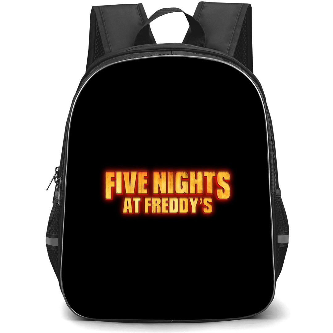 Five Nights At Freddys Backpack School Bag StudentPack - Five Nights At Freddys Glowing Wordmark Logo On Black Background