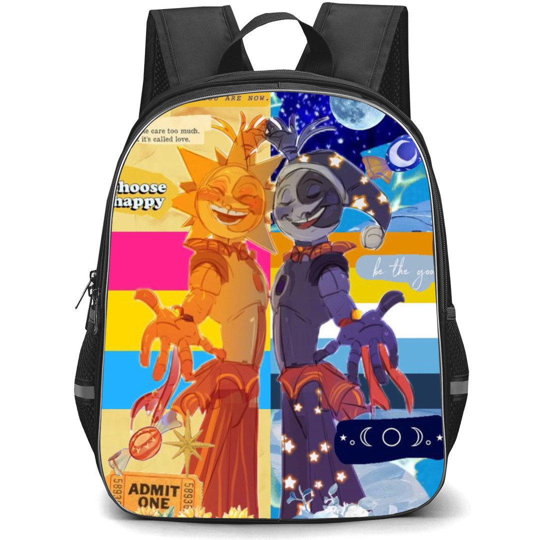 Five Nights At Freddys School Backpack StudentPack - Sun and Moon Collage Side Portrait