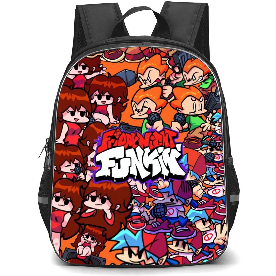 Friday Night Funkin Backpack StudentPack - Series Logo Sticker Character Pattern Collage