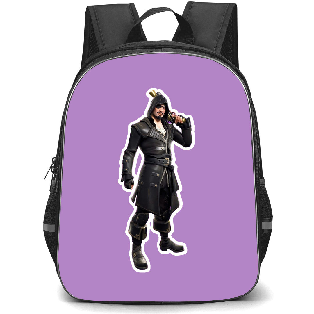 Fortnite Blackheart School Backpack StudentPack - Blackheart Sticker On Purple Background