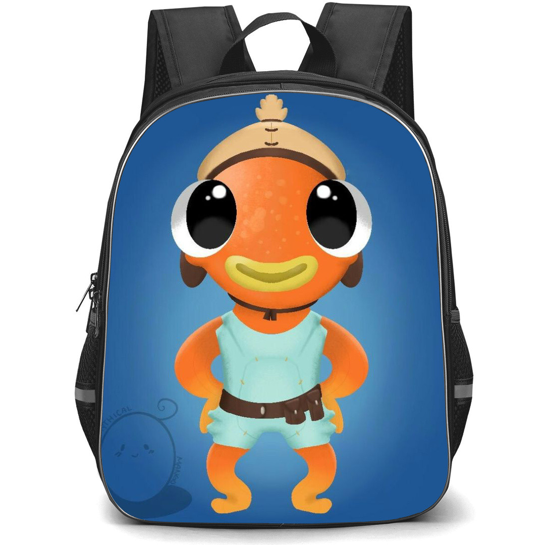 Fortnite Fishstick Backpack StudentPack - Fishstick Chibi Art Watercolor Painting