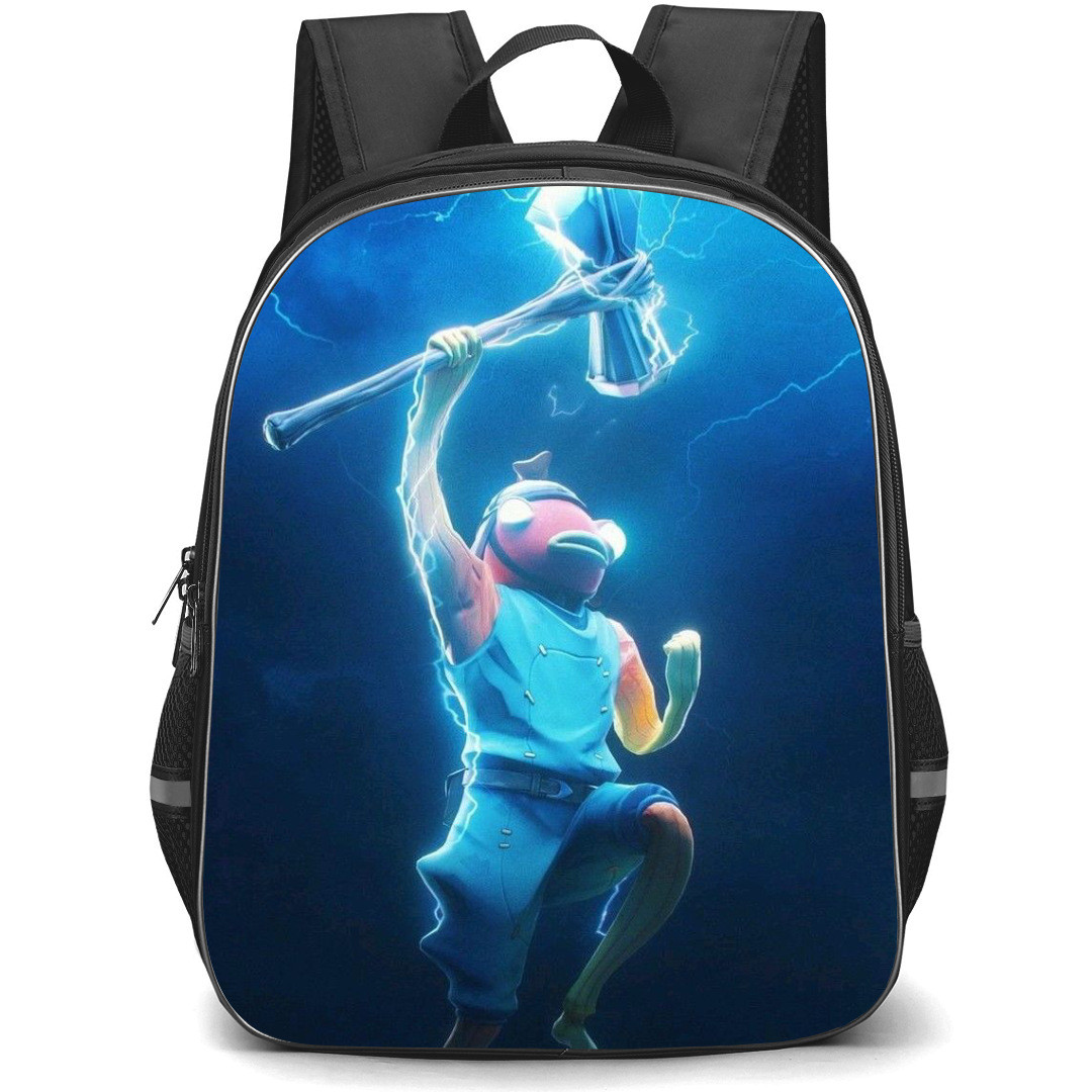 Fortnite Fishstick Backpack StudentPack - Fishstick Holding Electric Hammer