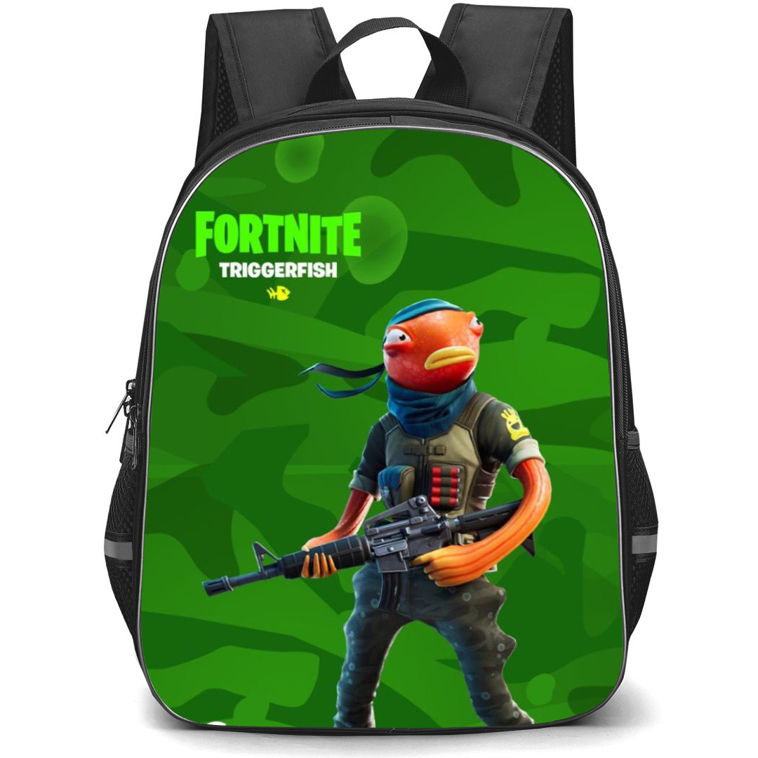 Fortnite Fishstick Backpack StudentPack - Fishstick Triggerfish Holding M14