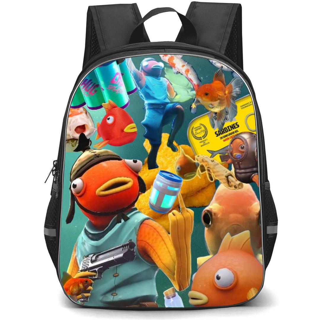 Fortnite Fishstick Backpack StudentPack - Fishstick Victory Royale Collage
