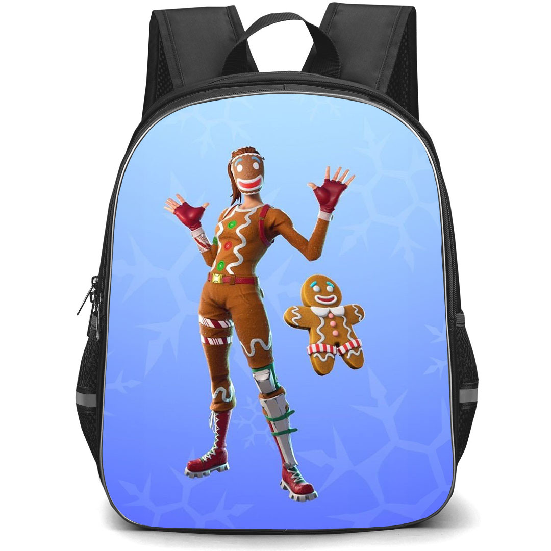 Fortnite Ginger Gunner School Backpack StudentPack - Ginger Gunner Standing Blue Background