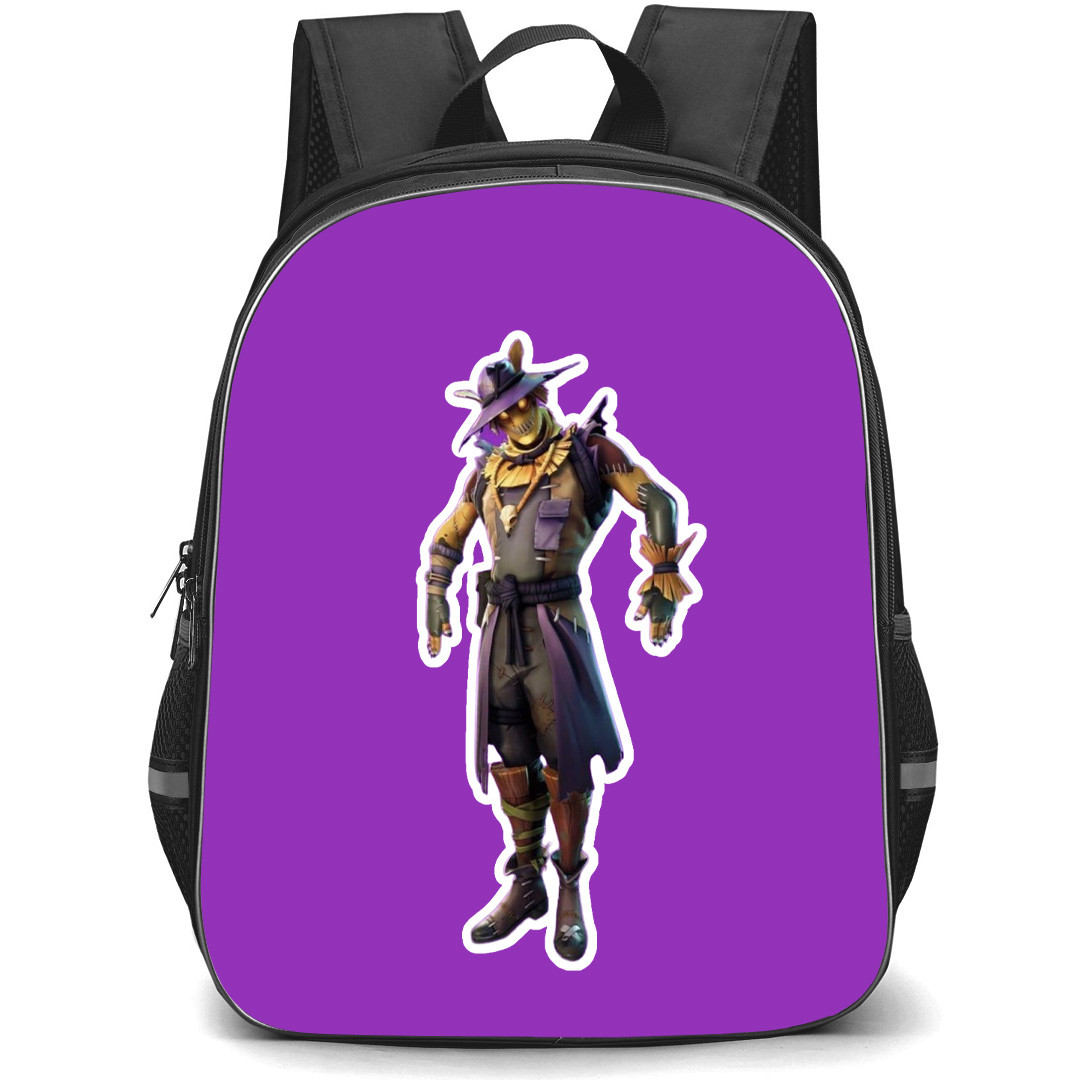 Fortnite Hay Man School Backpack StudentPack - Hay Man Sticker On Purple Background