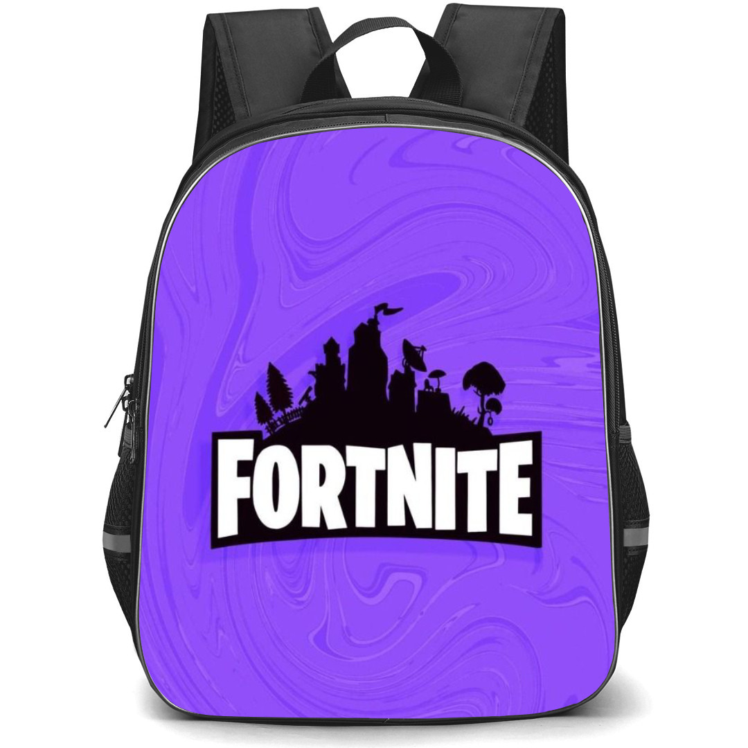 Fortnite Backpack StudentPack - Fortnite Logo On Purple Background