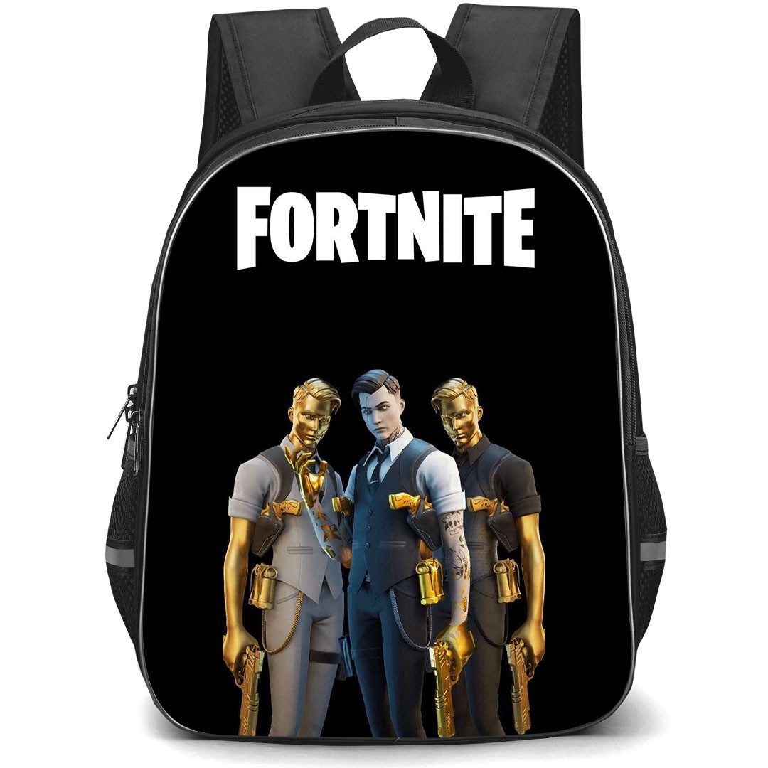 Fortnite Midas School Backpack StudentPack - Midas On Black Background