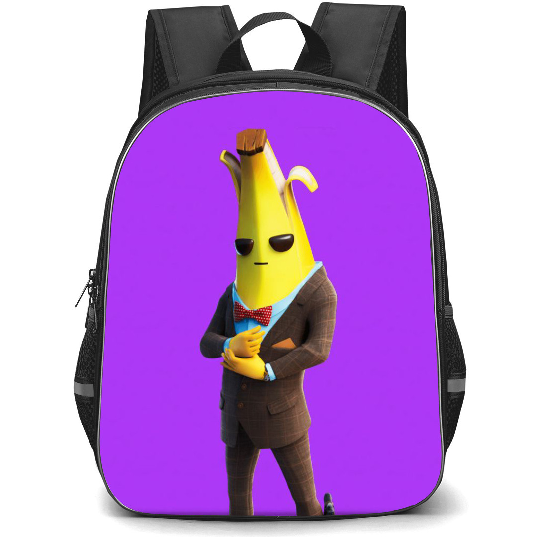 Fortnite Peely Backpack StudentPack - Peely Agent Peely Purple Background