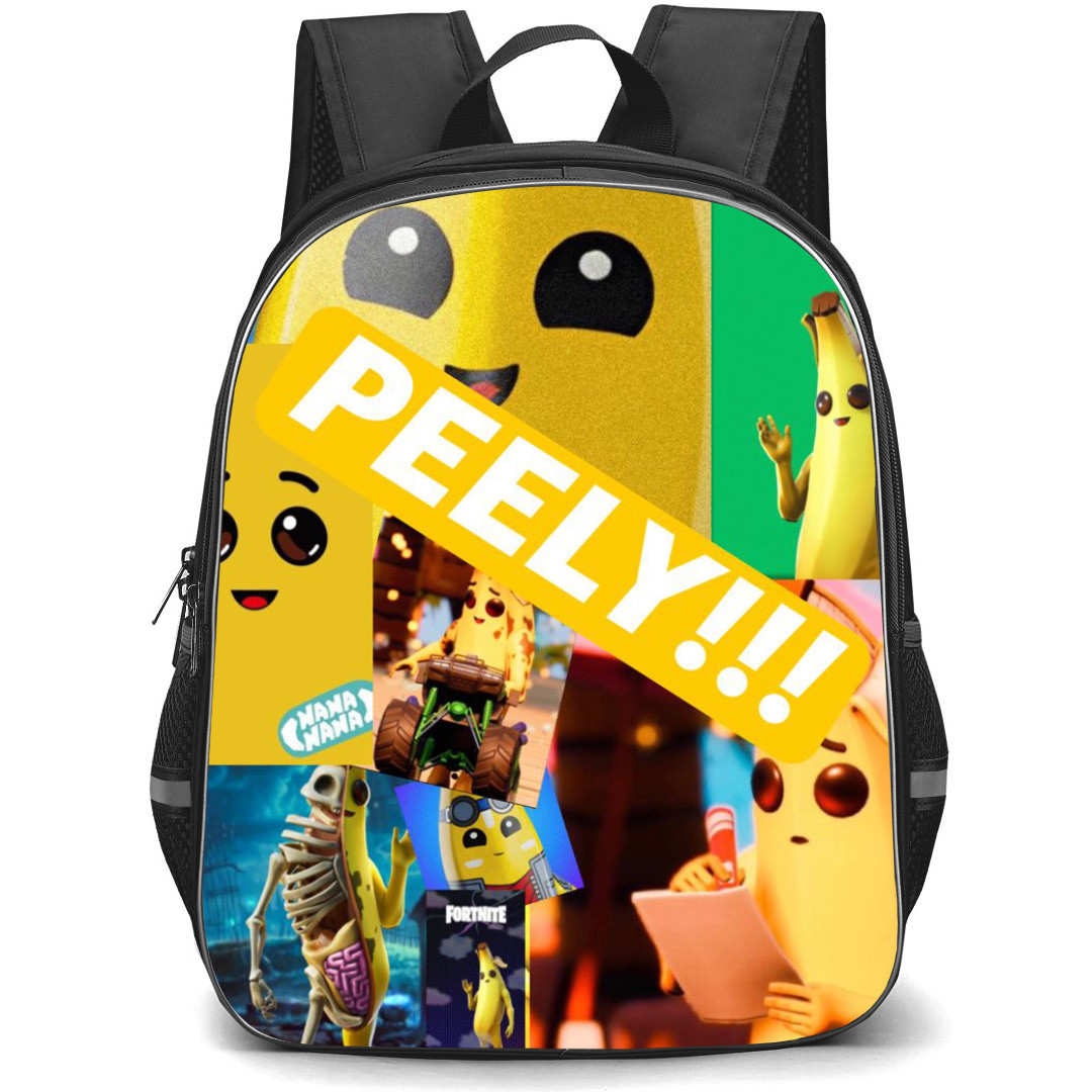 Fortnite Peely Backpack StudentPack - Peely Yellow Peely Font Collage