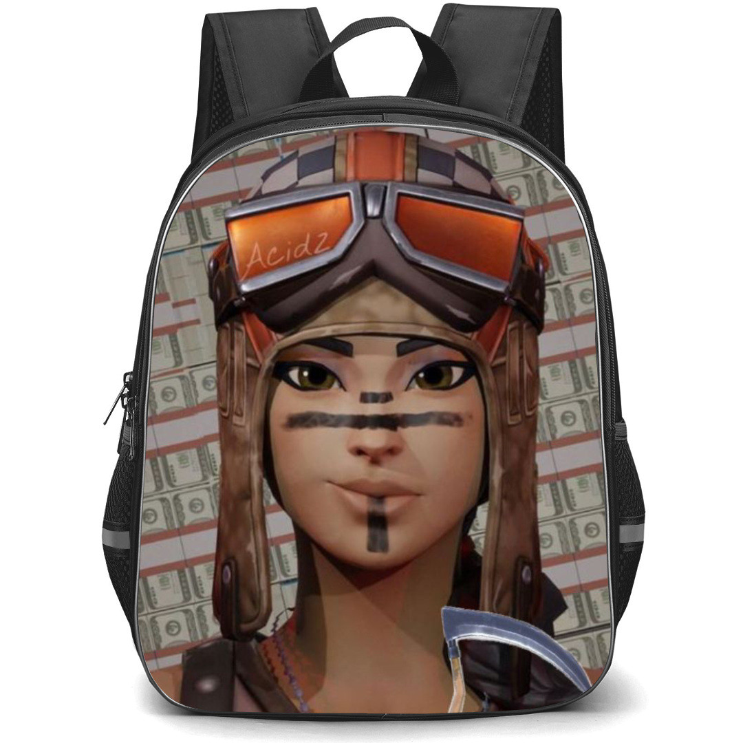 Fortnite Renegade Raider Backpack StudentPack - Renegade Raider Face Portrait Money Background